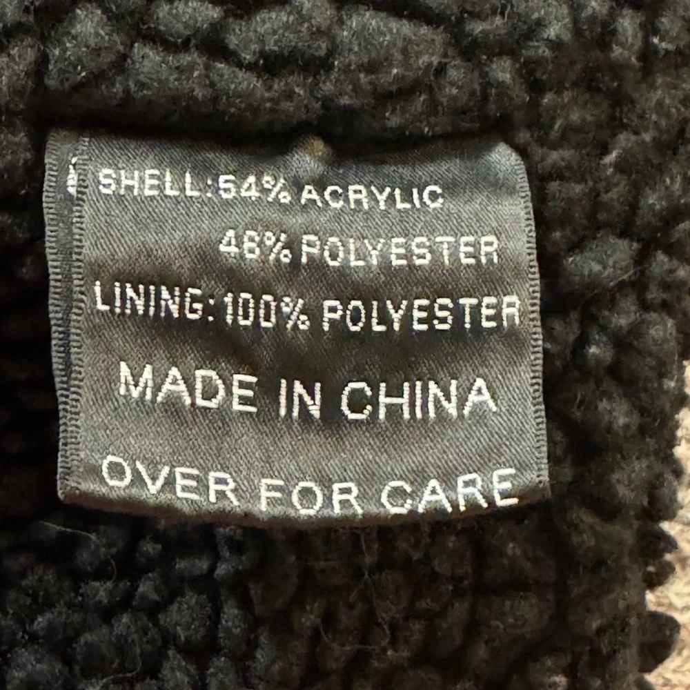 American Stitch Gray Cable Knit Full-Zip Sweater Fleece Lined Jacket Size S